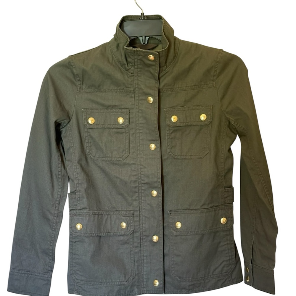 J.Crew Women’s Military Utility Zip Jacket. Small. Army Green Olive Color